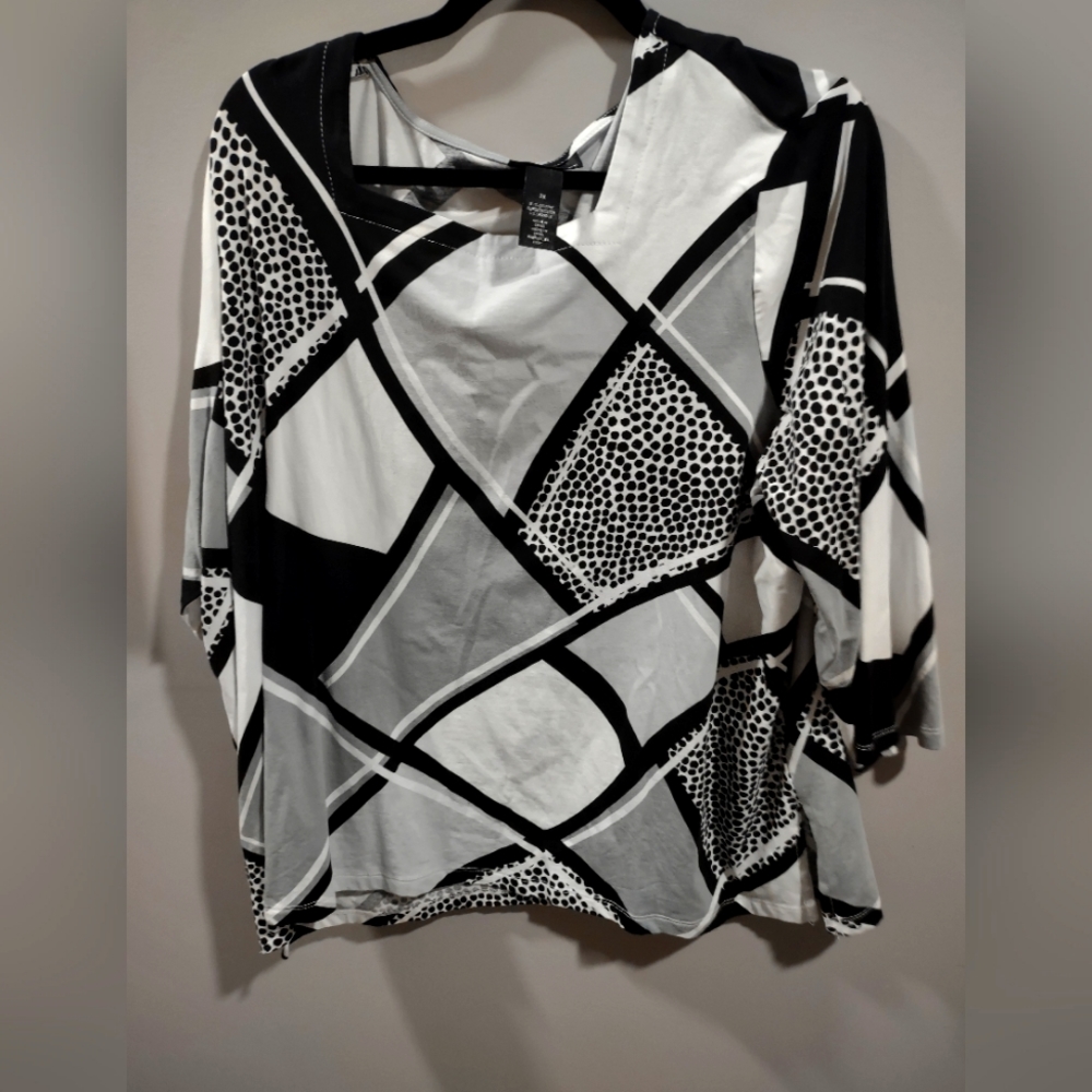 Alfred Dunner 2x geo pattern top